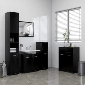 3071712 vidaXL Set mobilier de baie, 4 piese, negru
