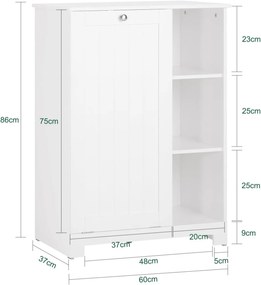 LOTUS26 - Cos de rufe Alb, 60 cm - Mobilier Baie Lotus