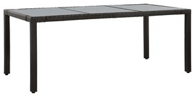 Set mobilier de exterior, 9 piese, negru, poliratan