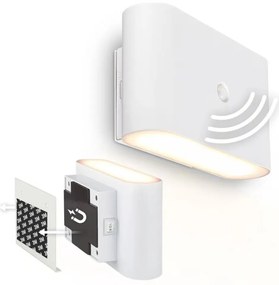 Briloner 3878016 - Aplică de perete LED reîncărcabilă cu senzor CHAT LED/3W/5V 2000 mAh albă