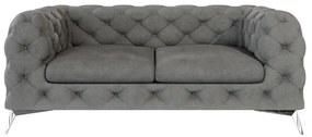 Canapea gri cu tapițerie din catifea 185 cm Chelsea – Ropez