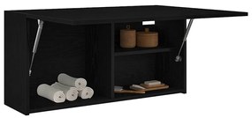 860086 vidaXL Dulap de perete de baie, negru, 80x25x40 cm, lemn prelucrat