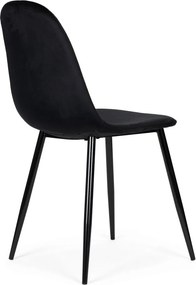 Set de 4 scaune din catifea negru