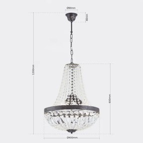 Lustră de cristal pe lanț Orion HL 6-1497/3 ARILA 3xE27/60W/230V maro/patină