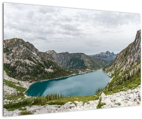 Tablou cu lac în munți (90x60 cm)