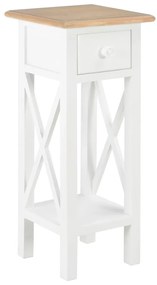 vidaXL Masă laterală, alb, 27 x 27 x 65,5 cm, lemn