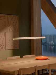 Lustra LED suspendata design scandinav Ilgas lemn alb