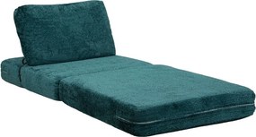 Fotoliu albastru-verde extensibil cu tapițerie din țesătură bouclé Faster – Mauro Ferretti