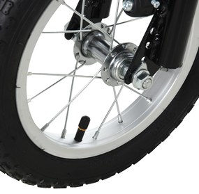 HOMCOM Trotinetă pentru copii 5-12 ani cu roți mari pneumatice de 12", trotinetă copii cu dublă frână, înălțime reglabilă și suport lateral, scooter cu o capacitate de încărcare de până la 100 kg, cadru din oțel, negru | Aosom Romania