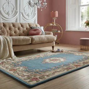 Covor din lână Flair Rugs Aubusson, 120 x 180 cm, albastru