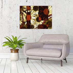 Tablou pe sticlă cu flori (70x50 cm)