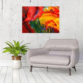 Tablou pe sticlă - Abstractizare albăstrire cu o perie (70x50 cm)