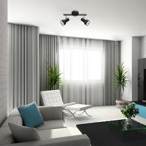 Aplica 2 spoturi design industrial metalica KONRAD negru 5323 RX