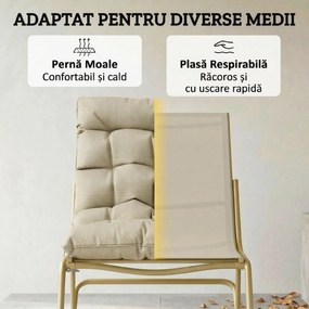 Outsunny Șezlong Balansoar Exterior, Șezut 63 cm, Pernă inclusă, Culoare Bej. | Aosom Romania