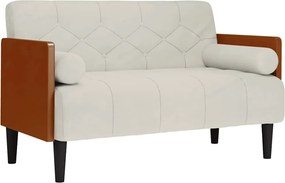 vidaXL Canapea loveseat cu perne de sustinere crem 110 cm catifea