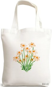 Sacosa de Panza pentru Cumparaturi, Geanta Tote, model Margarete, 38x34.5 cm, Alba, BEKZ®