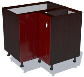 Corp inferior colt cu 2 usi Zebra MDF tulip rosu