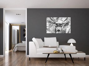 Tablou - Cerb în timpul iernii (90x60 cm)