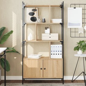 vidaXL Bibliotecă cu uși stejar sonoma 76,5x30x154,5 cm lemn compozit