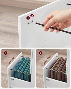 Fiset, dulap birou Vasagle Alb 54.4x43.8x40 cm