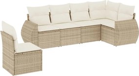 vidaXL Set canapele de grădină cu perne, 6 piese, bej, poliratan