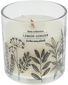 Lumânare parfumată Flora Collection, Lemon Ginger, 10 x 10 cm