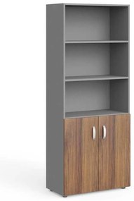 Dulap înalt Manager 79,9 x 42,2 x 196,5 cm, nuca warmia / gri