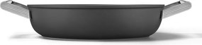 Oală joasă cu capac Smeg DPF2812BLM, 28 cm, 4,3 l, acoperire ceramică antiaderentă, potrivită pentru cuptor până la 250 °C, fără PFAS, compatibilă cu plitele cu inducție, negru