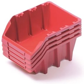Set de 4 cutii de depozitare fiecare 29,5 x 19,8 x 13,3 cm, rosu