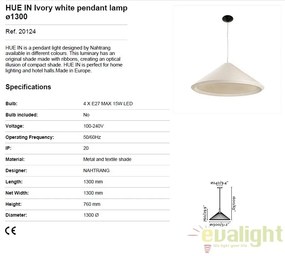 Lustra decorativa design XXL HUE ivory 20124