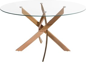 Masa rotunda design modern Veola auriu roze 110cm