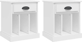 vidaXL Noptiere, 2 buc., alb, 43x36x50 cm