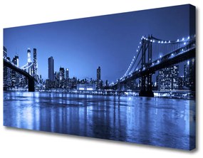 Tablou pe panza canvas Bridge City Arhitectura Purple