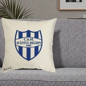 Perna Personalizata CSM Avantul Reghin 1949, 40x40 cm, Ecru, Husa Detasabila, Perna Inclusa, BEKZ®