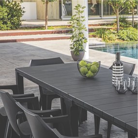 Masă dublă de grădină Julie din plastic, grafit