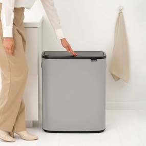 Cos de gunoi Brabantia Bo Touch 1010456, 2x30 l, Deschidere lina si silentioasa, Gri