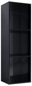800142 vidaXL Bibliotecă/Comodă TV, negru extralucios, 36x30x114 cm, PAL