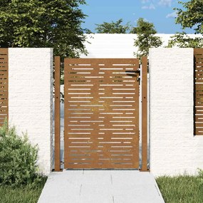 vidaXL Poartă pentru grădină, 105x130 cm, oțel corten, dreptunghiuri