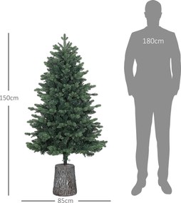 HOMCOM Brad Artificial de Crăciun cu 994 Crengi, Brad de Crăciun Realist cu Bază din Rășină, 85x150 cm, Verde | Aosom Romania