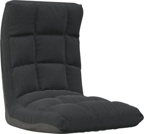 vidaXL Scaun de podea pliabil, negru, material textil