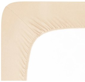 Cearceaf bej din jerseu cu elastic 120x200 cm Boxspring – Andrea Simone