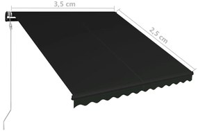 Copertina retractabila cu senzor vant  LED antracit 350x250 cm Antracit, 350 x 250 cm