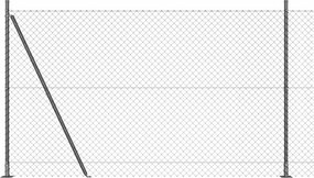 vidaXL Stâlp de gard. Gri 10 x 1,6 m (mesh 40 x 40 mm) Oțel și PVC