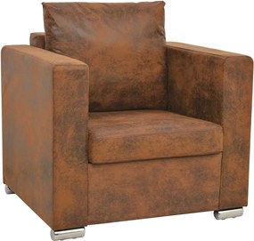 vidaXL Fotoliu maro 82x73x82 cm piele ecologică întoarsă