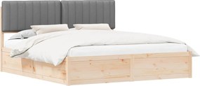 vidaXL Cadru de pat cu tăblie tapițată Gri deschis 180 x 200 cm