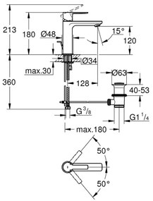 Baterie lavoar GROHE Lineare DN 15, crom lucios