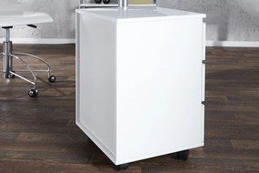 Dulap cu sertare si role, modern si functional, Big Deal alb