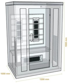 Infračervená sauna/tepelná kabína Nyborg S120K s keramikou, panelovým radiátorom a drevom Hemlock