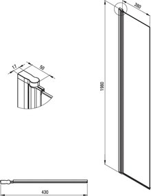 Kerria Plus Panou mobil, pentru cabinele Kerria Plus Finisaj: Negru KTSXN72P