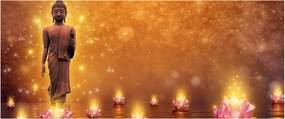 Tablou - Buddha în sclipici auriu (120x50 cm)